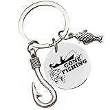 AMZfishing Portachiavi per pescatori | portachiavi da pesca | regalo per pescatori | regalo per pescatori | portachiavi ciondolo pescatore, A: Gone Fishing | Pescatori in barca, unterschiedlich