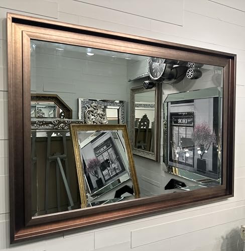 Image of Fabulous Mirrors Large Antique Bronze HOCKNEY Wall Mirror Contemporary Design - Hockney - Choose your size (135cm x 74cm)