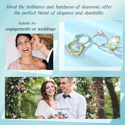 3-Stone Moissanite Engagement Ring, 2.0cttw D Color VVS1 Moissanites 925 Sterling Silver Engagement Ring for Women Anniversary Wedding Jewelry Gifts4