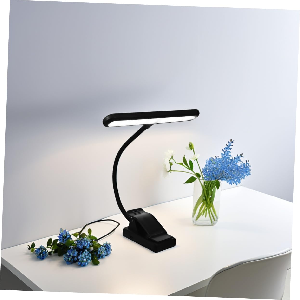 Kisangel Cordless Piano Lamps Led Reading Lamp 27 Led Indicator 6 Brightness Levels Clip on for Book Light Eye Protection
