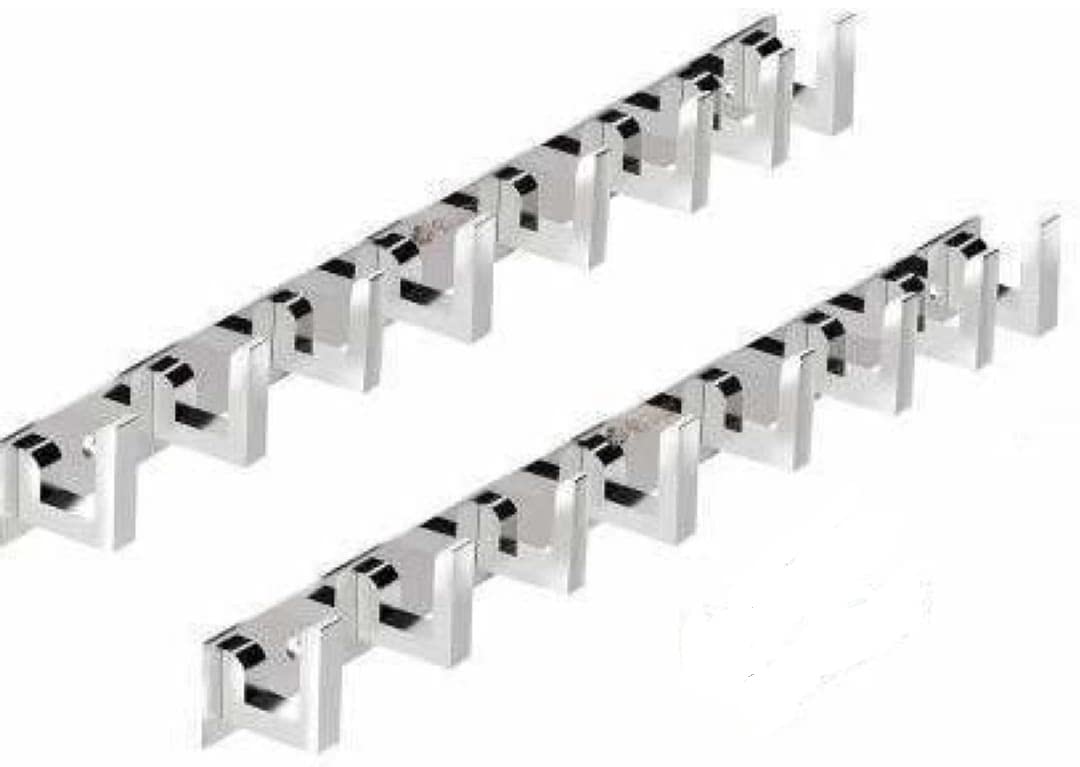 DEEPLAX Flow 8 Hooks Stainless Steel Bathroom Cloth Hooks/Hanger/Key Holder/Door Wall Robe Hooks Rail for Hanging Keys, Clothes, Towel Hook Rail Stainless Steel Pack of 2 PCS Hangers (Silver)