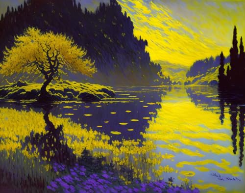 Poster mural ombre jaune Meechi toile sans cadre 50x70 cm