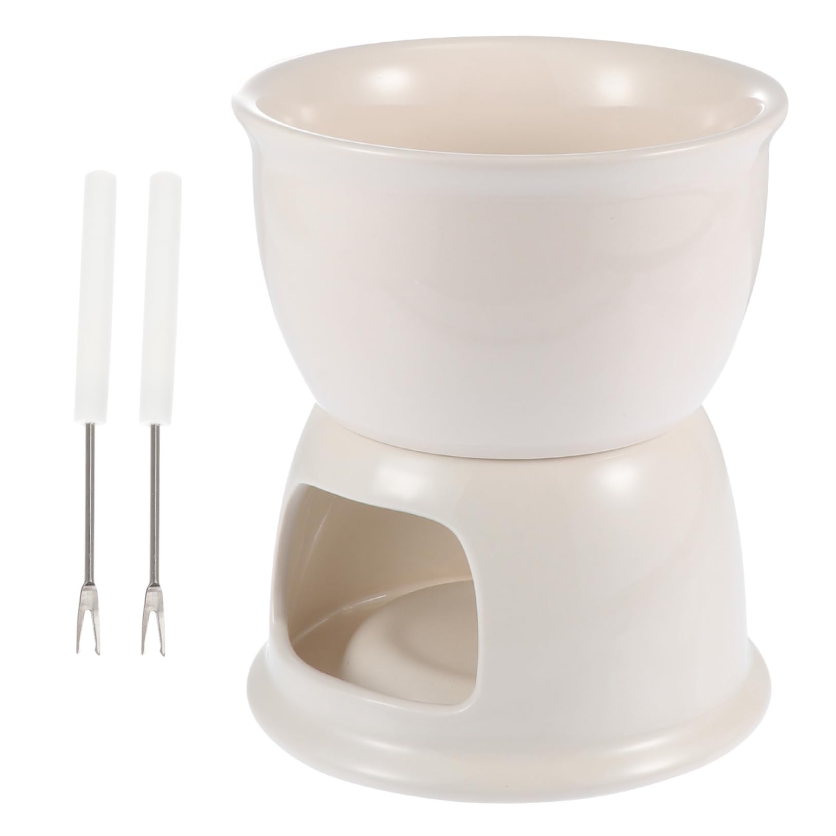 Ciieeo Adorable Retro Ceramic Melting Pot Household Fondue Ice Fondue Chocolate Melting Oven Candle Holder