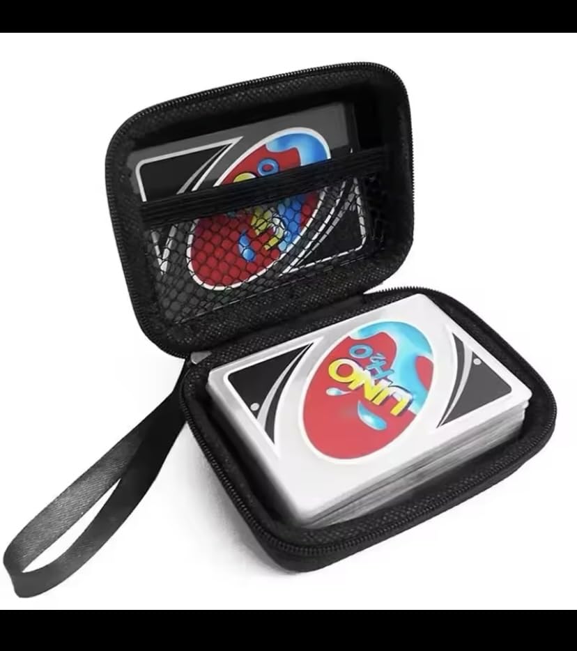 UKDGTMR Playing Cards Case for UNO, Card Game Case, Practical Playing Card Game Box Holder Headphone and Cable Storage Box (Black) - Image 2