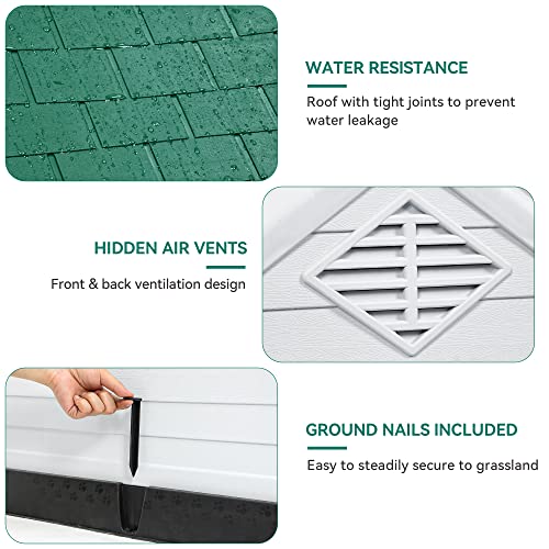 image for YITAHOME 28.5'' Plastic Dog House Outdoor Indoor Doghouse Puppy Shelte