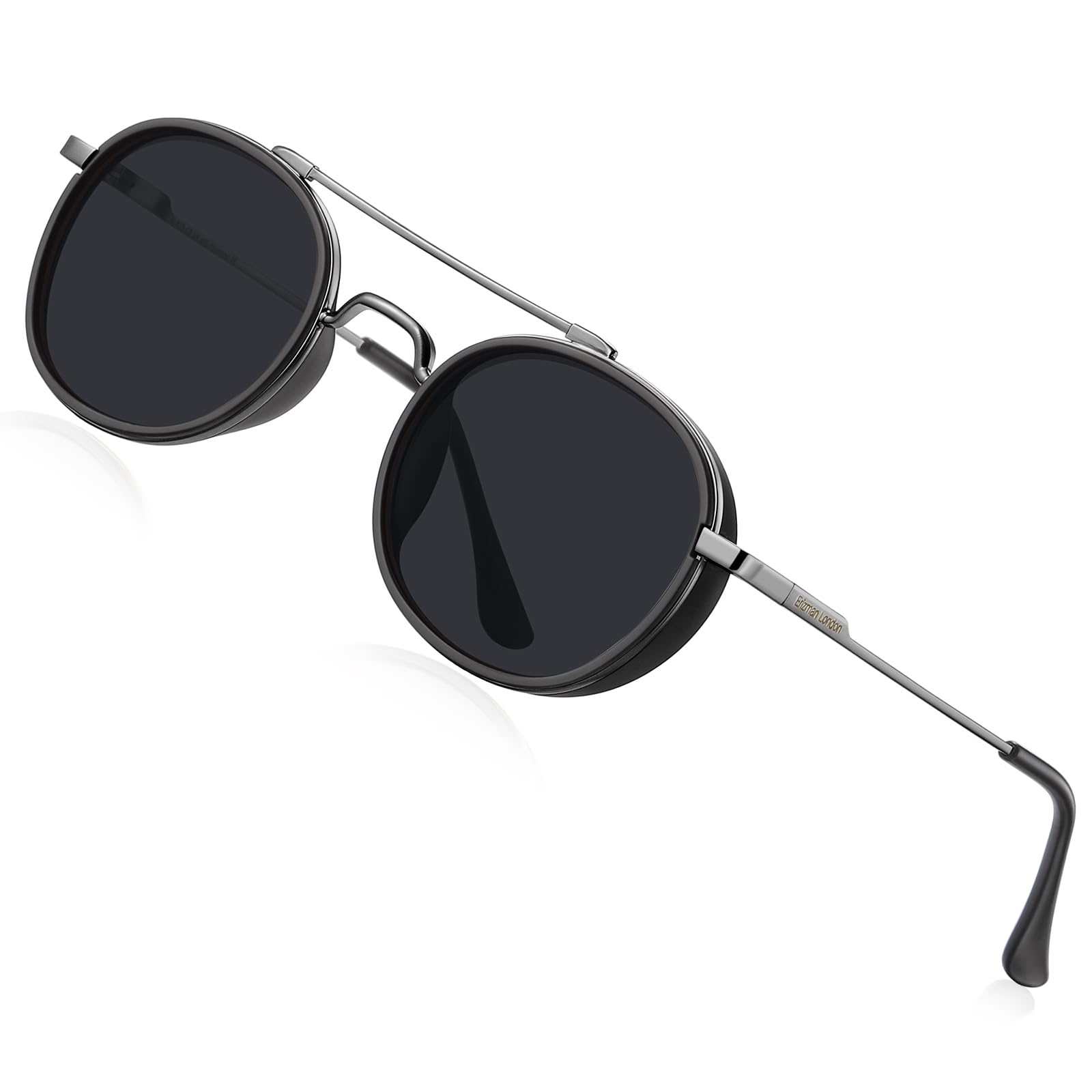 Erizman London EL97R Genuine UV400 HD Polarized Driving Sunglass : Men Women Unisex | British Heritage Series 4 (EL97R-C4 Gun Gray)