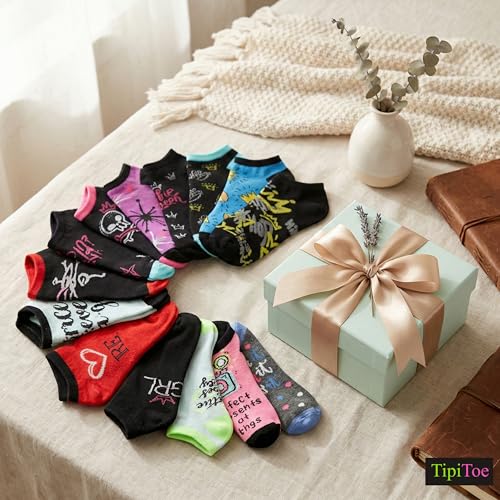 Image of Tipi Toe Women's 20 Pack Colorful Low Cut Socks - Lightweight, Breathable Design for All-Day Comfort Sizes 9-11 /10-13