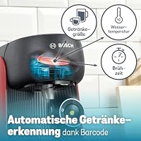 Bosch Tassimo finesse friendly Kapselmaschine TAS163E, 70 Getränke, intensiverer Kaffee auf Kopfdruck, Abschaltautomatik, nachhaltig, perfekt dosiert, 1400 W, rot/schwarz – Ansicht 9
