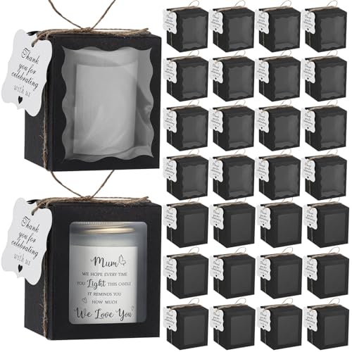 ReliThick 50 Set Candle Gift Box Transparent Gift Packaging for 4-10 oz Candles 50 Paper Thank You...