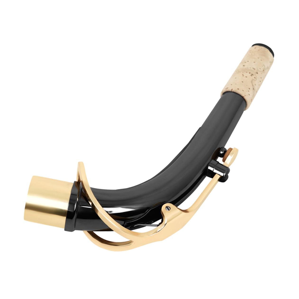 Bocchino Sax Contralto Ricambio, Collo Curvo in Ottone Nero Nichelato | Superficie Liscia e Sbavature, per Musica, Indicato per Ragazzo Ragazza e Famiglia