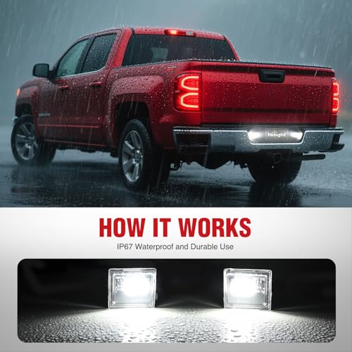 Image of Nilight 2PCS License Plate Lights for 2014-2023 Chevy Silverado 1500
