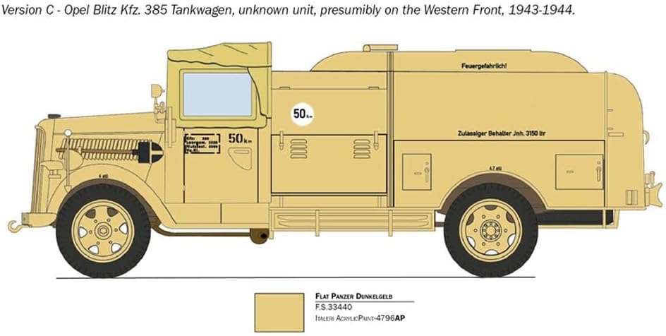 Italeri 2808S 1:48 Sd.Kfz.385 Tank Truck Bat.o.Brit, Model Building, Kit, Stand Model Making, Crafts, Hobby, Gluing, Plastic Construction Kit, True to Detail