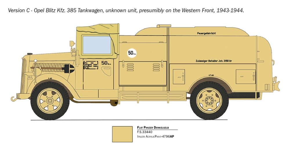 Italeri 2808S 1:48 Sd.Kfz.385 Tankwagen Bat.o.Brit, Modellbau, Bausatz, Standmodellbau, Basteln, Hobby, Kleben, Plastikbausatz, detailgetreu, Grau