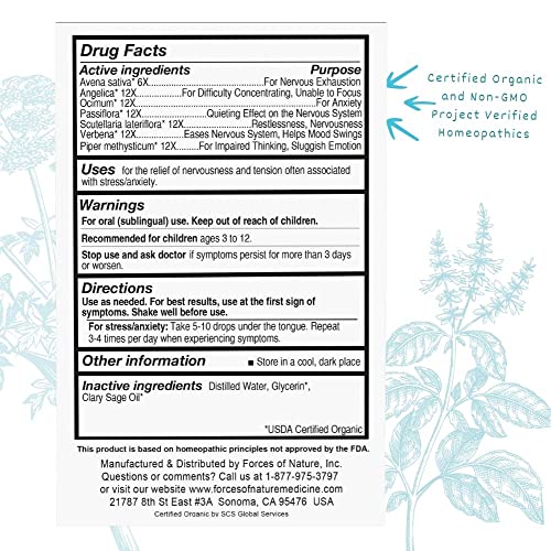 Forces of Nature Calm Mood for Kids, Organic Homeopathic Medicine, 0.34 Fl Oz, Kids Calm Formula, Multi-Action Support from Mood Swings, Irritability, Over-Excitement, Stress and Worry, Non-drowsy