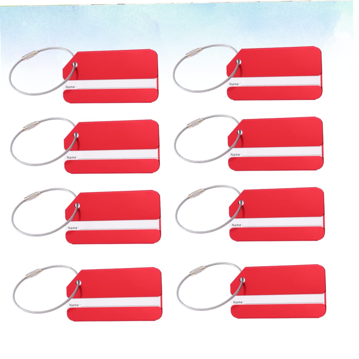 SHERCHPRY 30pezzi Etichette Per Bagaglio Alluminio Multicolore Targhette Per Valigia e Borsa Personalizzabili Con e Indirizzo Per Viaggi e Crociere Rosso