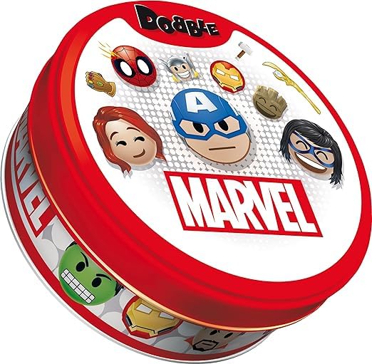 Dobble Marvel Edition: Spot it First, Win! 55 Cards, 2-8 Players, Ages 6+