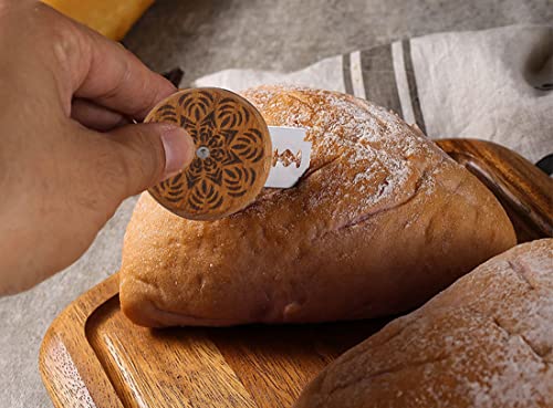 Loticy Wood Bread Lame Slashing Cutter Tool, Bamboo Hand Crafted Dough Sourdough Scoring Knife Making Slasher Lame Bread Tool For Bread Bakers With 5 Replaceable Razor Blades And Storage Cover (Rose) #TOP3
