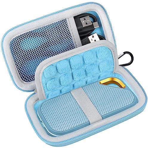 Lacdo Hard Carrying Case for SanDisk Extreme Pro/SanDisk Extreme Portable External SSD 500GB 1TB 2TB 4TB USB-C Solid State Drive EVA Shockproof Protective Storage Travel Bag