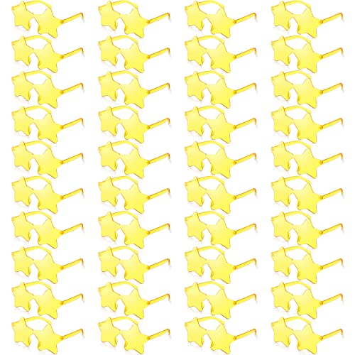 Kanayu 200 Pair Star Shaped Rimless Sunglasses Transparent Star Candy Color Pentagram Glasses for Adult