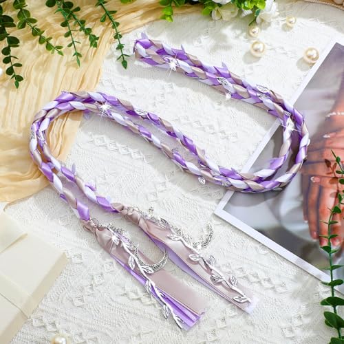 Image of Handfasting Cord Wedding Braided,Elegant Purple,Moon Goddess