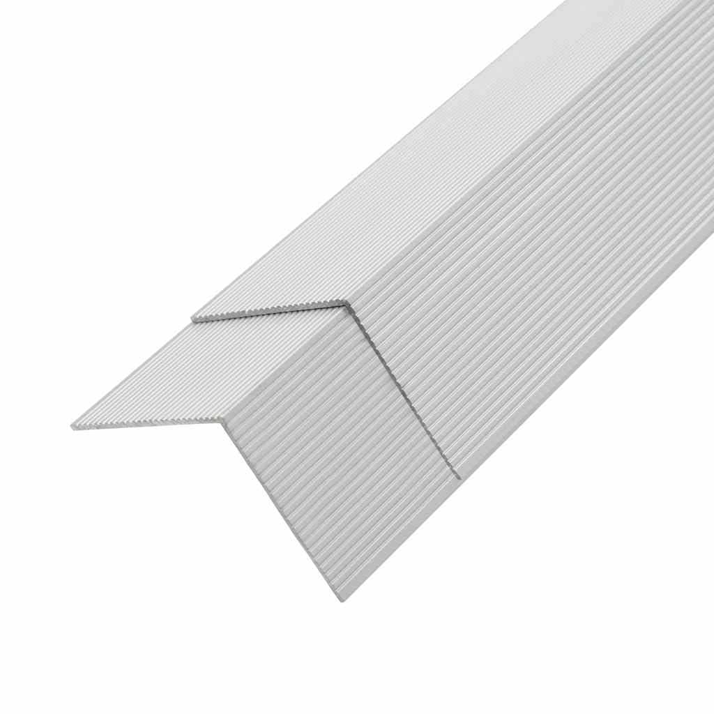Aluminiowy profil kątowy 170 cm 5 szt. srebrny | Do krawędzi tarasu WPC, ochrona krawędzi, profil L, odporny na warunki atmosferyczne, odporny na korozję