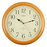 CASIO(カシオ) 掛け時計 壁掛け時計 電波時計 ブラウン 茶 アナログ 木枠 常時点灯 夜間秒針停止 IQ-1150NJ-7JF