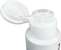 Vista 2 de Dispensador de bomba de empuje hacia abajo de 7 oz blanco con impresión de palabras, botella vacía rellenable con tapa abatible - para esmalte