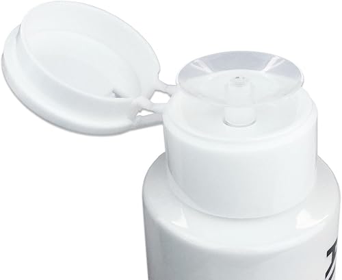 Miniatura 2 de PANA Botella dispensadora desplegable de 7 onzas, color blanco con palabra, 1 botella, botella vacía recargable para removedor de esmalte de uñas