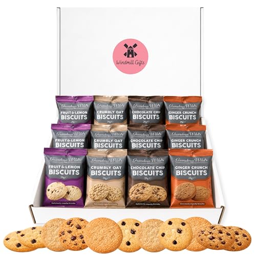 Biscuits Gift Set Bundle With x12 Grandma Wilds Biscuits Individually Wrapped Twin Packs Biscuit Hamper Assorted Variety for Birthday Thank You or Tea Lovers