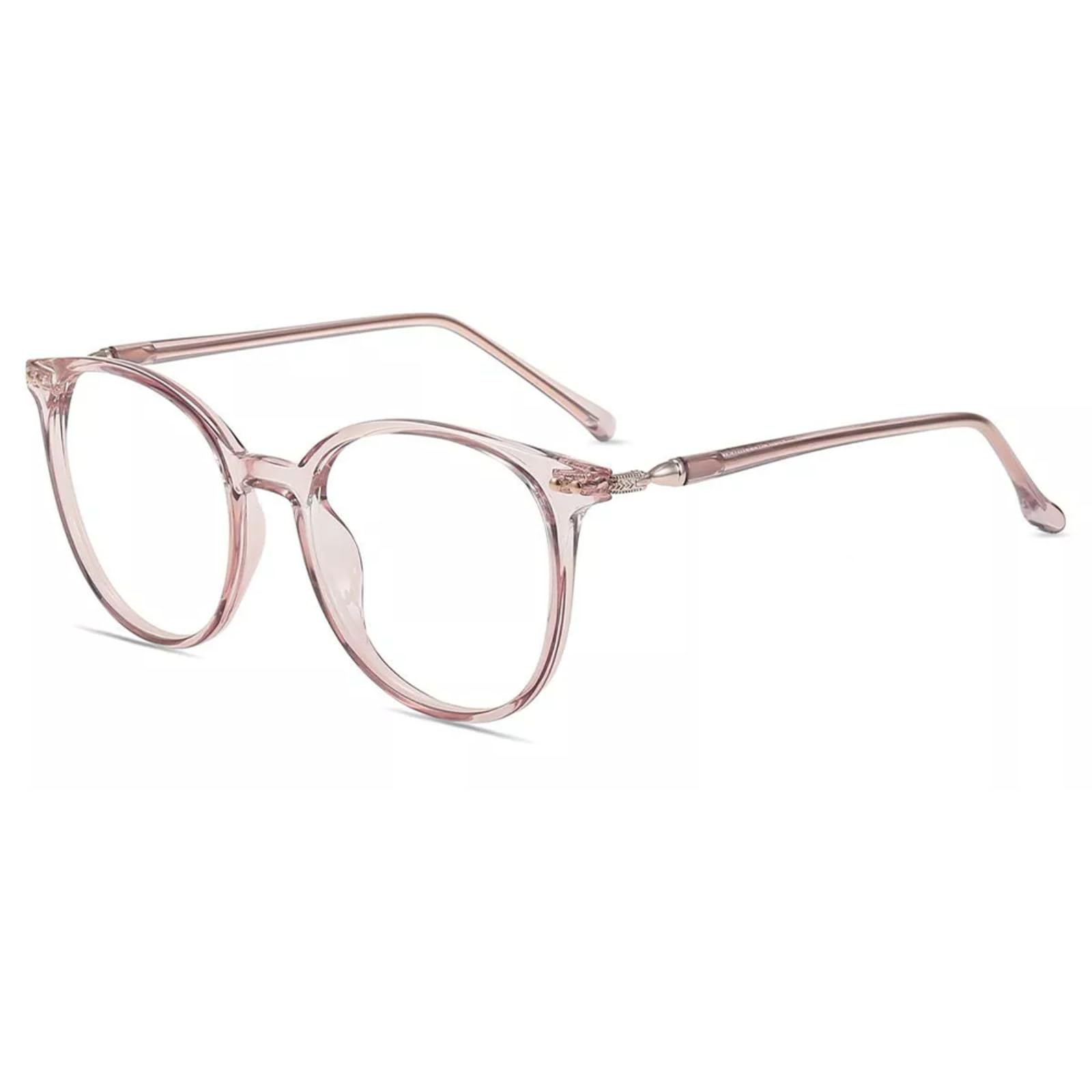 Firmoo Blaulichtfilter Brille ohne Sehstärke für Damen Herren, Anti Blaulicht UV Schutzbrille, TR Vollrandbrille gegen Augenbelastung Entspiegelte Nerdbrille (Rosa Klar)