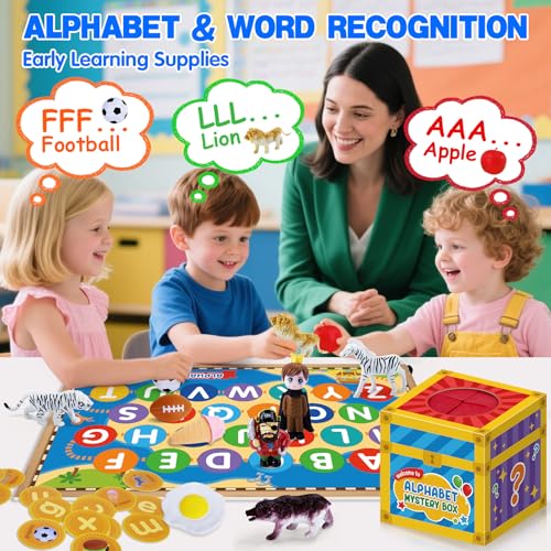 Yohome Alphabet Mystery Box for Kids, 26PCS Letters Sorting Matching Game Activities Letter Sounds Fine Motor Sorting Toys, Matching Playset Sensory Toys for Preschool Kindergarten Classroom — view 5