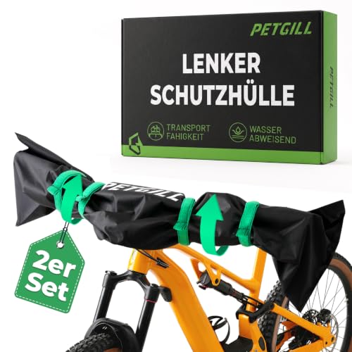 PETGILL 2er Pack Lenkerschutzhülle E-Bike & Fahrrad 420D Wasserdichte Fahrradabdeckung Transportschutz für Fahrradträger Regenschutz Zubehör für Lenker & Display (z.B. Bosch) Reißfestes Cover