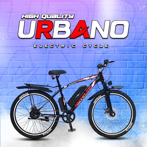 Image of MATELCO Urbano EA26 Electric Cycle with 7.65Ah Removable Battery, 26 inch Wheel Size, Front Suspension, 250W BLDC Motor, Quick Acceleration, 90% Assembled Black