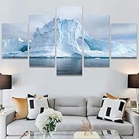 SIGNWIN 5 Panel Canvas Wall Art Modern Art Expressive Hot Air Balloon Minimalist Multicolor Photography Transportation for Home Decorations Ready to Hang - 60