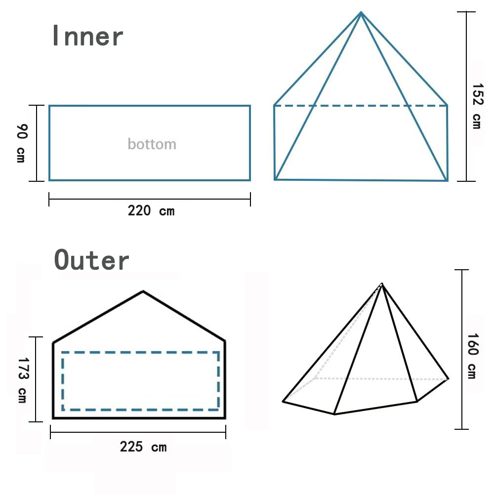 HipierFx 1 Person Tent Ultralight Tipi Tent for Outdoor Camping Backpacking Hiking Trekking One Man Small Tent