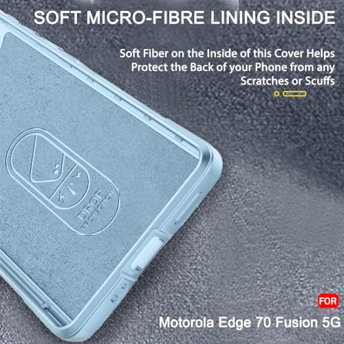 Image of TheGiftKart Liquid Silicon Back Cover Case for Motorola Moto Edge 70 Fusion 5G | Shockproof Military Grade Protection | Micro-Fibre Cloth On Inner Side | Built-in Anti-Slip Grip Back Case (TPU, Blue)