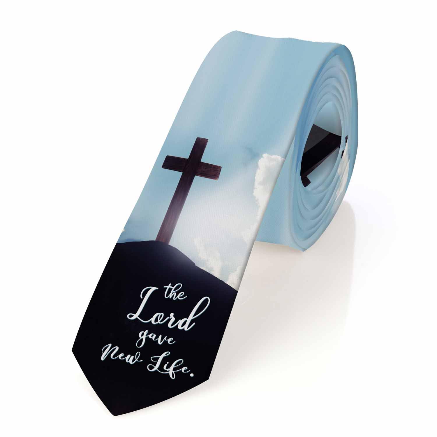 Yakuna Funny Men's Tie Halloween Men's Neckties for Mens Wedding Party Work Casual Holiday, Christian Christmas Cross, 3.1 x 57.1 inches
