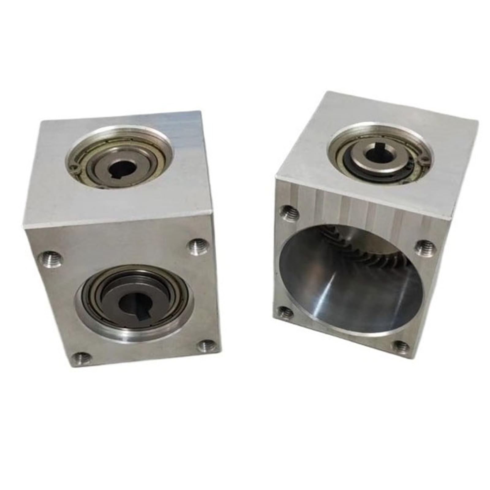 Reductor de engranajes de dirección en ángulo， Caja de engranajes de ángulo recto 1:2, engranajes cónicos espirales de 30 dientes/15 dientes, orificios for chaveteros de 8 mm/10 mm, paquete de 2