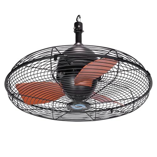 Tornado 20 Inch Outdoor Ceiling Fan for Patio, Gazebo & Pergola, IPX4 Waterproof Plug-in Ceiling Fan with Remote Control, 3000 CFM High Velocity Airflow, 3-Speed Downrod Mount Fan, UL Listed by Tornado - Used condition - US$72.80
