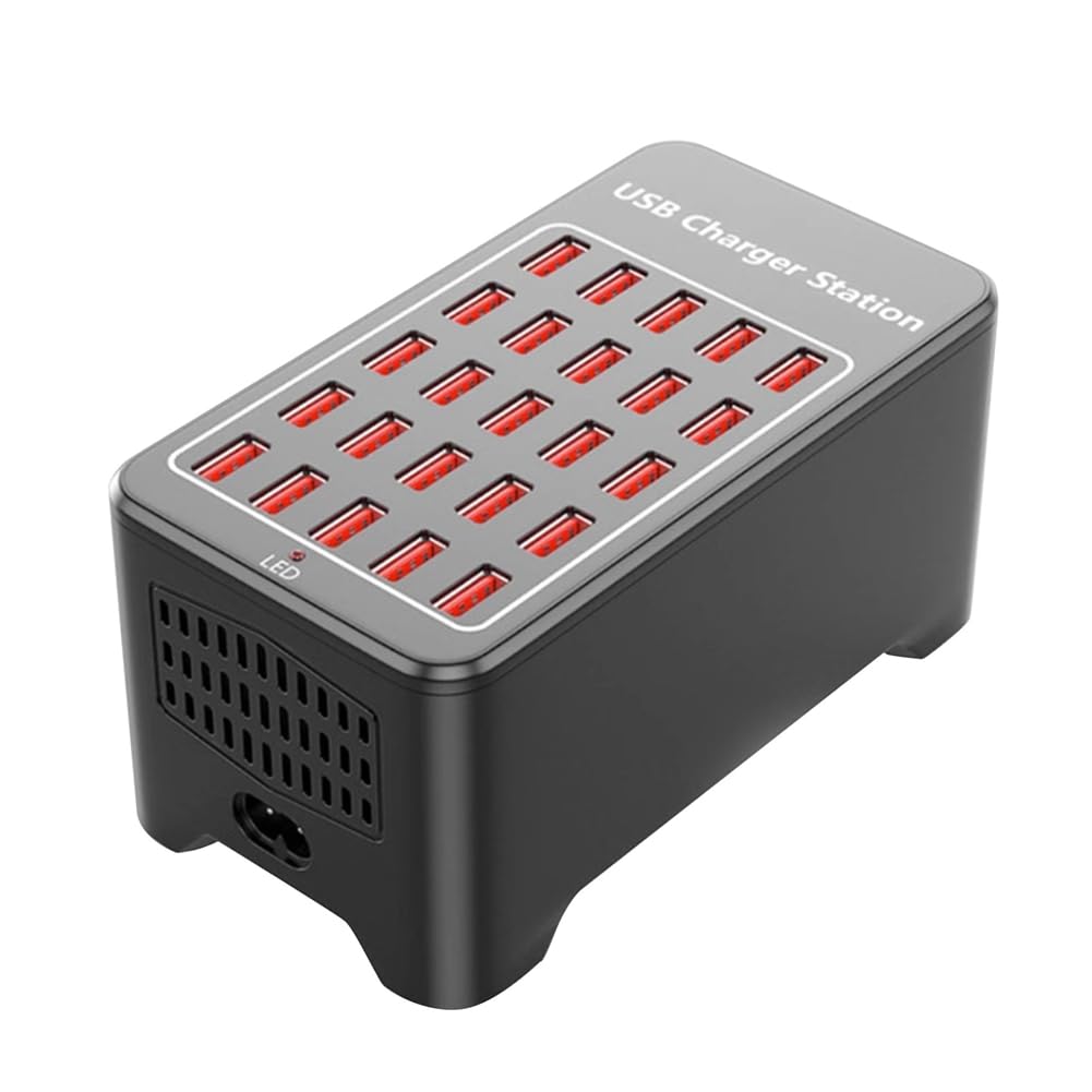 Caricabatterie USB A 25 Porte HUB 150W, Stazione di Ricarica Veloce Universale da Parete per Cellulare, Adattatore di Alimentazione A Spina Europea