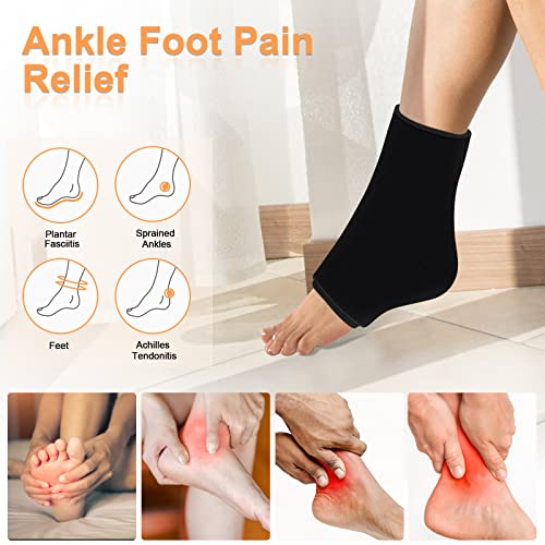 Ankle Ice Pack Wrap For Injuries Reusable Foot Ice Pack Stretchable Cold Pack Compression Therapy For Plantar Fasciitis, Achilles Tendonitis, Ankle Sprained, Sport Injuries, Heel Pain Relief(Black,Xl) #TOP1