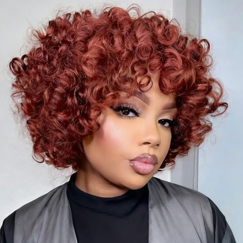 GoGo Curl Crochet Hair for Black Women 10 Inch Auburn