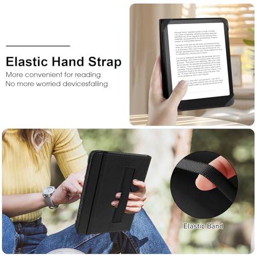Image of HoYiXi Universal Case for 6.8 Inch 7 Inch Kindle eReaders Compatible with Paperwhite /Kobo /BOOX T68 /iReader Ocean,6.8-7 inch eReaders Protective Case Cover Elastic Rope,Black