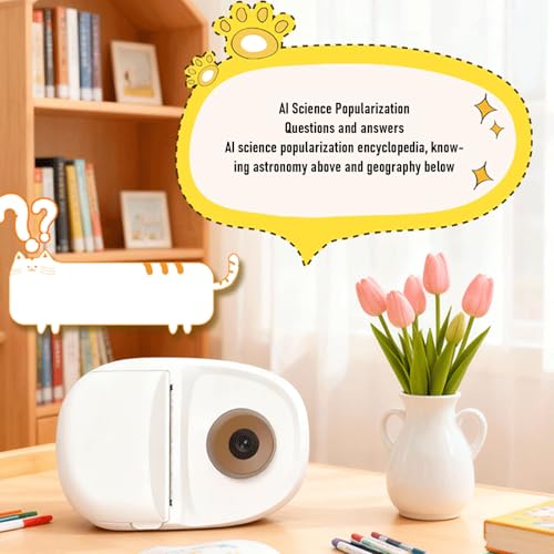 Image of Marhynchus AI Voice Sticker Printer 2.8 Inch Touchscreen Inkless Thermal Label Printer with AI Photo Recognition Voice Chat for Kids Learning Science Home Office