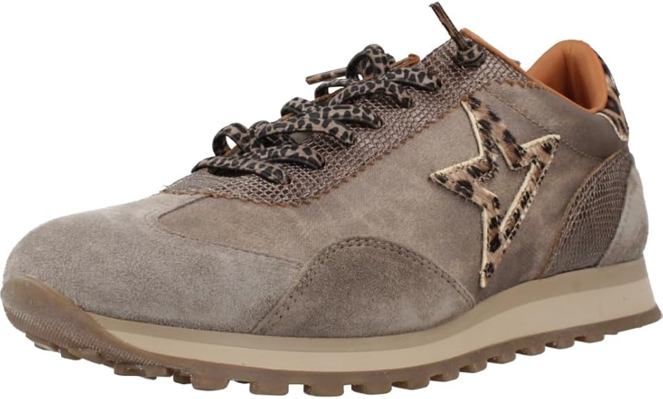 Zapatilla Mujer Cetti 1259 en Nylon y Ante con Detalle Animal Print