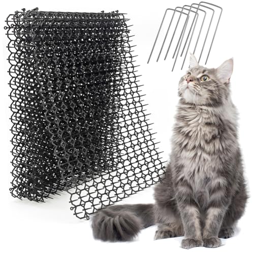 Leys 10 Pack Scat Mat for Cats 16 X 13 in Digging Deterrent for Dogs Cat Deterrent with Spikes Outdoor & Indoor Anti Cat Mat for Yard Garden Fence Animal Barrier