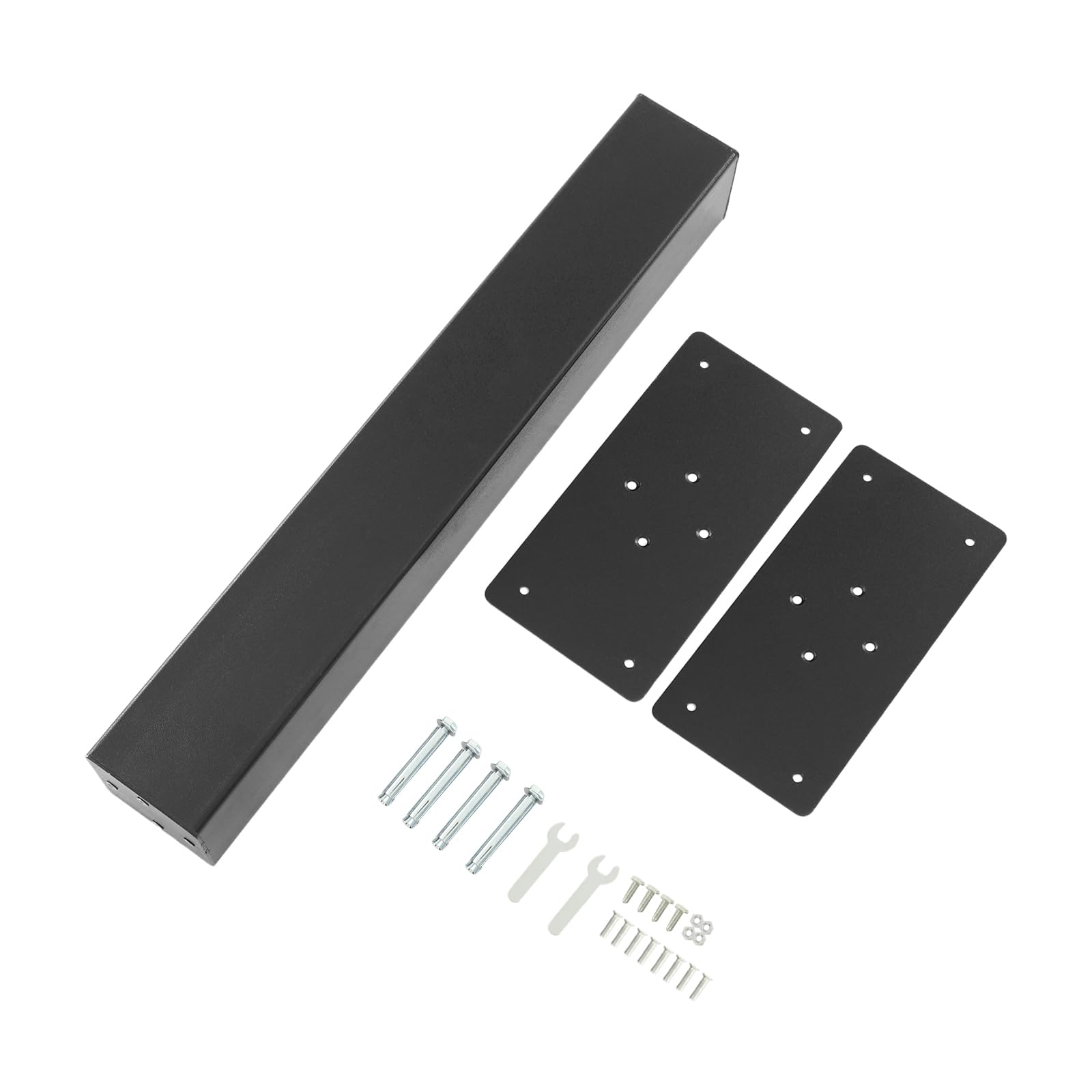 Supporto per cassetta delle lettere, montaggio a pavimento, nero, in acciaio al carbonio, portata 50 kg, resistente alle intemperie, adatto per cassette delle lettere standard DHL, con materiale di