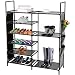 DazHom 6-Tier Shoe Rack, Non-Woven Fabric Shoe Storage Organizer,Stackable Shoe Tower Shoe Rack,Closet Portable Boot Organizer Shoe Racks Space Saving,Metal Durable Shelves Holds 20-25 Pairs,Black