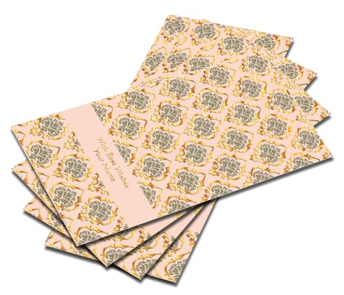 Image of Brown Cloud Customised Emboss Gold Foil Vertical Shagun /Money /Gift Envelope /Cover /Lifafa for Gift /Festival with Personalized Text Message /Name (SE Vert GF 020) (Pack of 10)