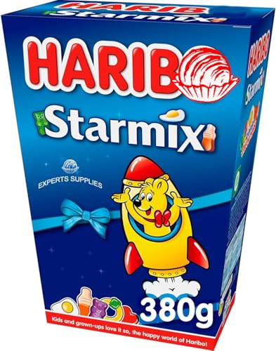 NewHARRIBO Starmix – Gummy and Foam Sweets Gift Box – 380g All your favourite Haribo sweets in one gift box Perfect to Share Treat for Kids and Adults (x1)
